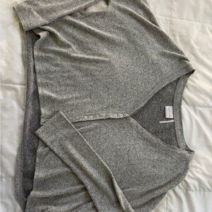 Gray Button-Up Cardigan